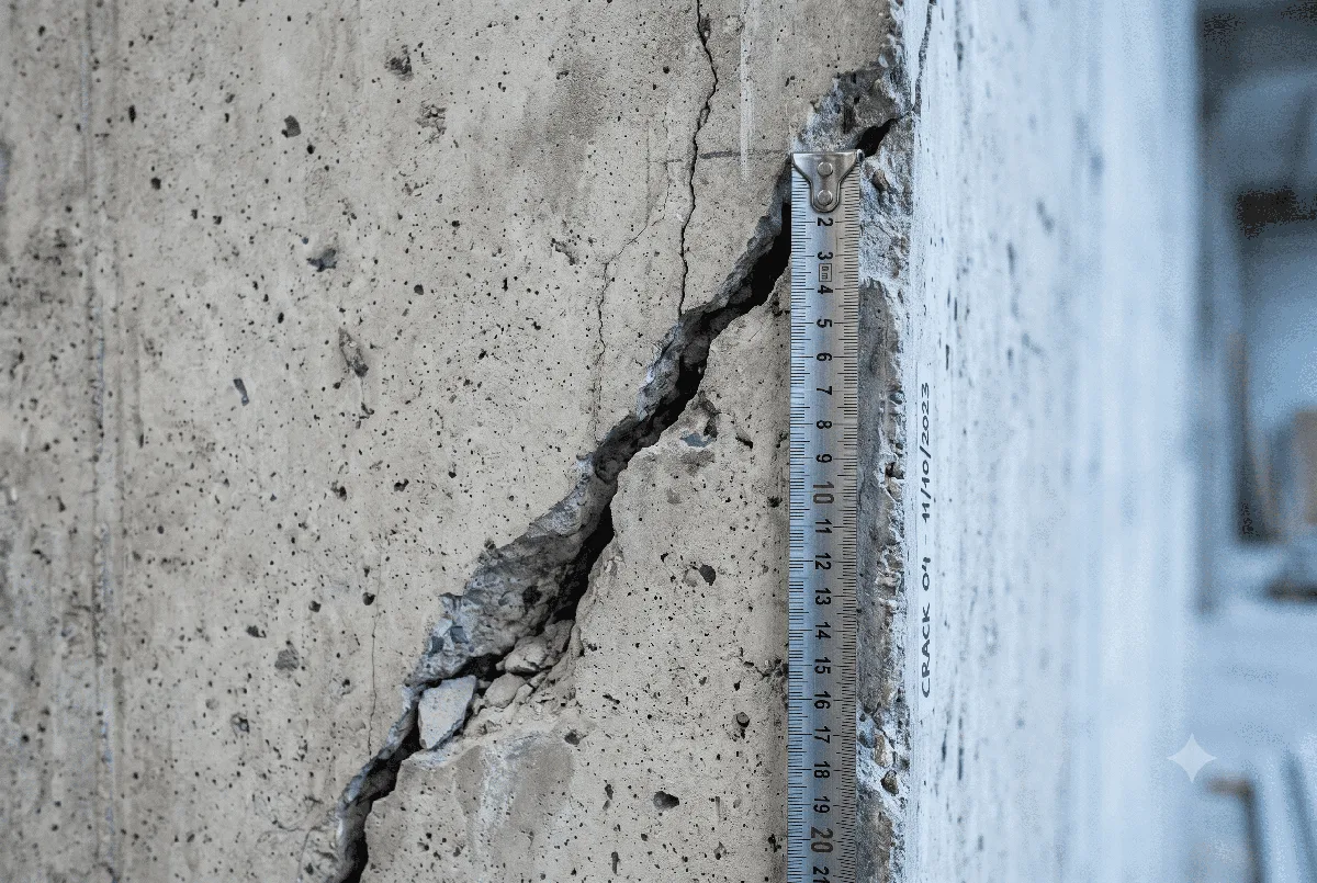 Fisuri periculoase în structura de rezistență din beton
