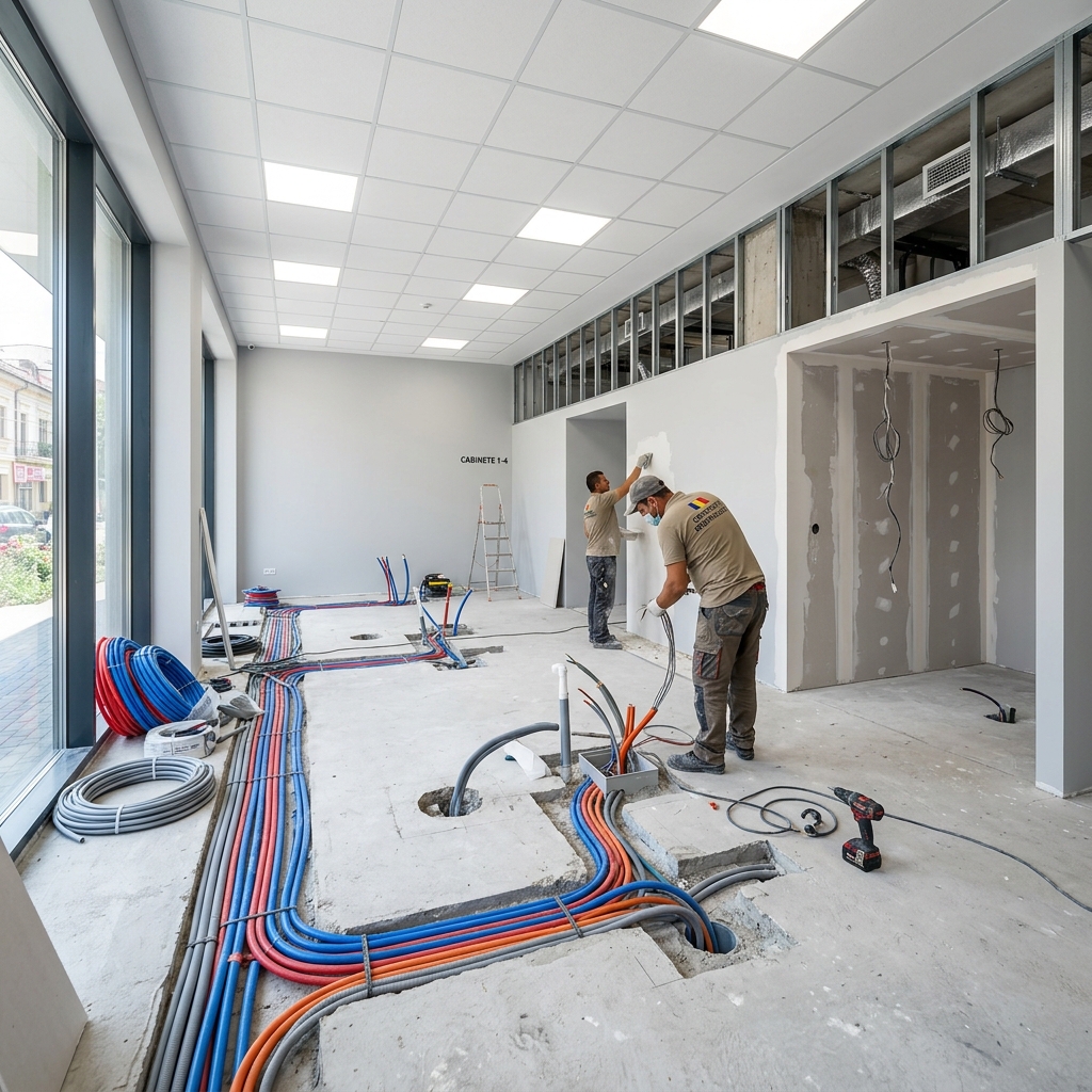 Interior clinică stomatologică în lucru - Finisaje